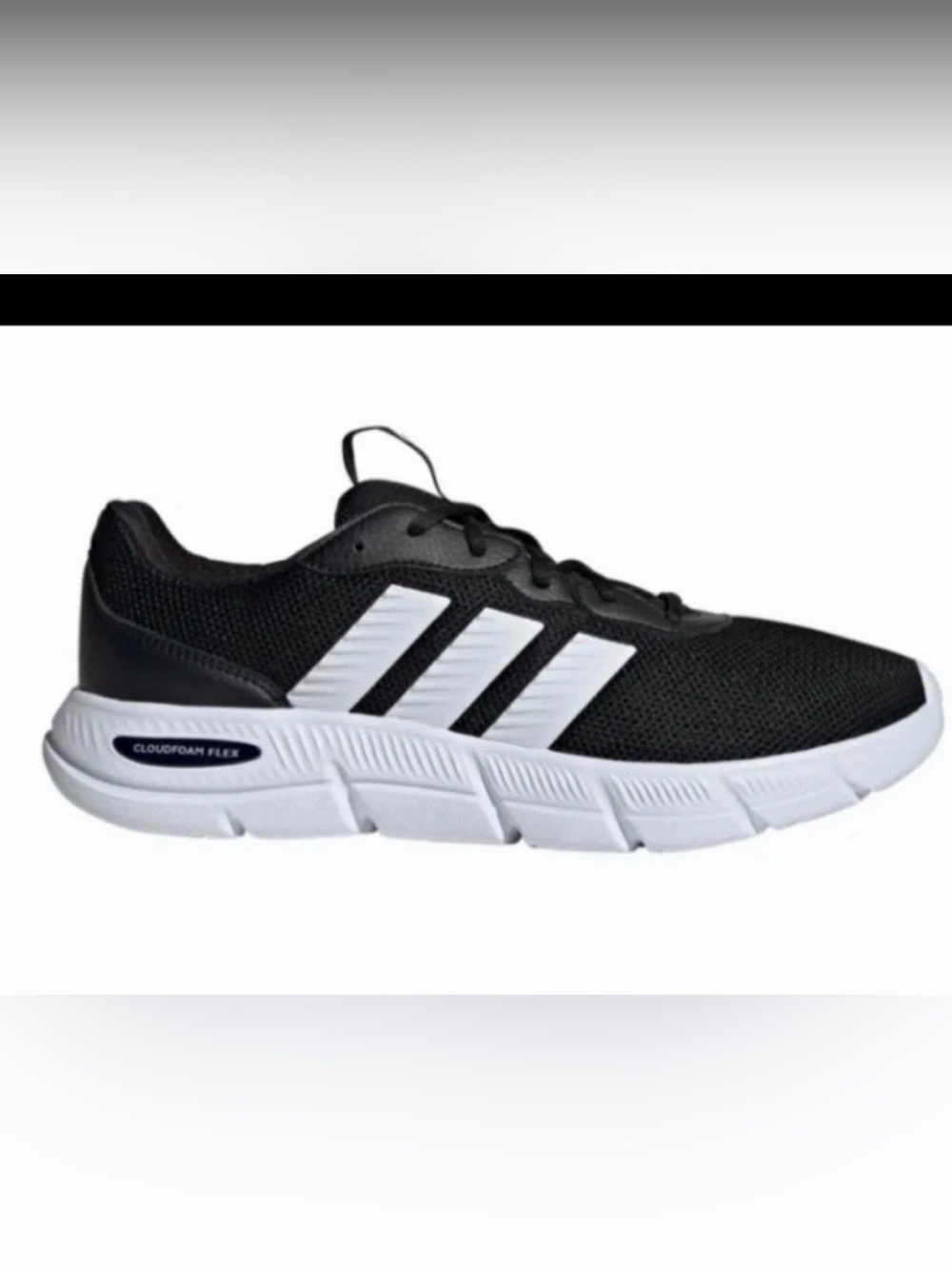 Adidas Women’s Cloudfoam Flex Laces Athletic Sneakers Black White Size 8 M US